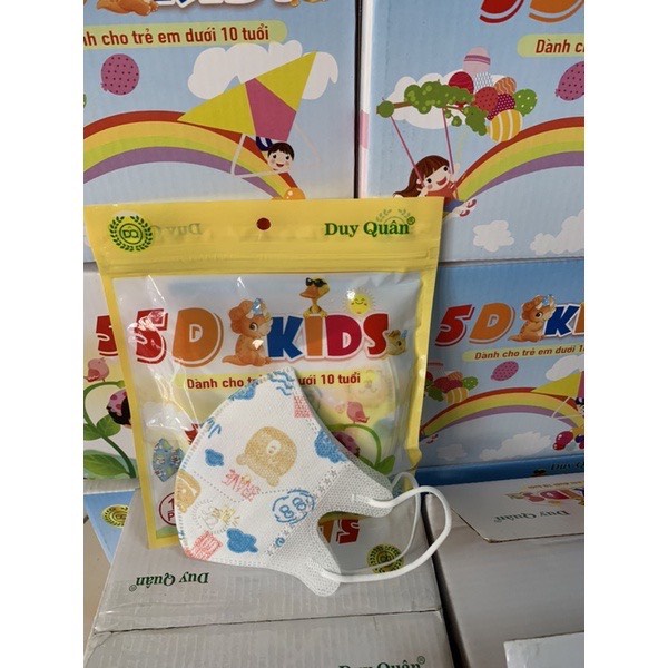 Khẩu Trang Trẻ Em Dưỡi 10 Tuổi 5D KIDS Kháng Khuẩn, An Toàn Cho Da Bé