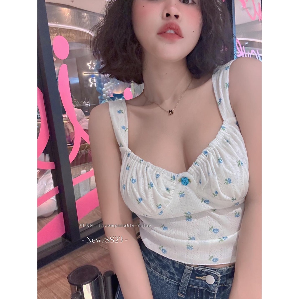 Áo hoa nhí dúm ngực 2 dây