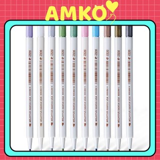 Bút Lông Mềm Brush Metallic Sta Nhỏ 10 Màu Mực Nhũ Kim Tuyến Đầu Chất Lượng Cao - Viết Calligraphy Sắc Nét AMKO B08