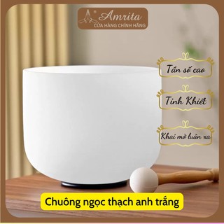 Chuông xoay thạch anh trắng mờ - chuông ngọc - chuông pha lê - Crystal Singing Bowl - Sound Healing - Amrita