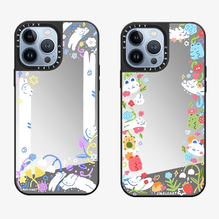 Smoleart fun long buns case CASETIFY Cho iphone 14 11 12 13 pro 14pro max plating hard mirror casing