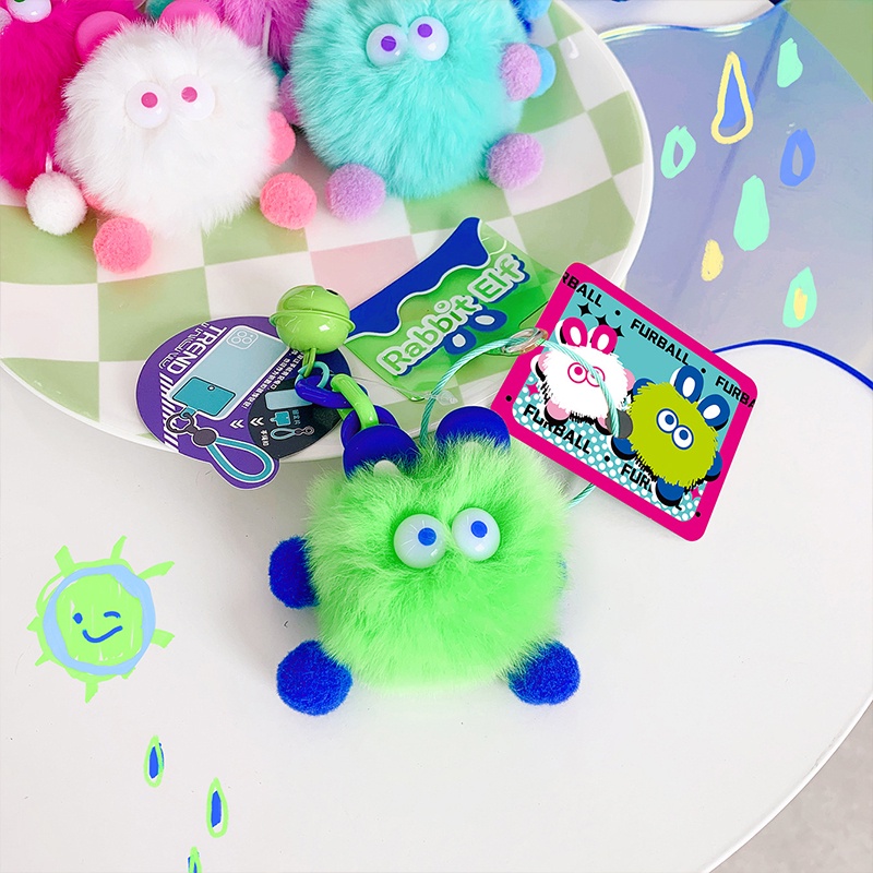 Dễ Thương Móc Khóa Hình Sâu Bướm Bằng Bông Màu Kẹo Ngọt Kèm Kính Mắt