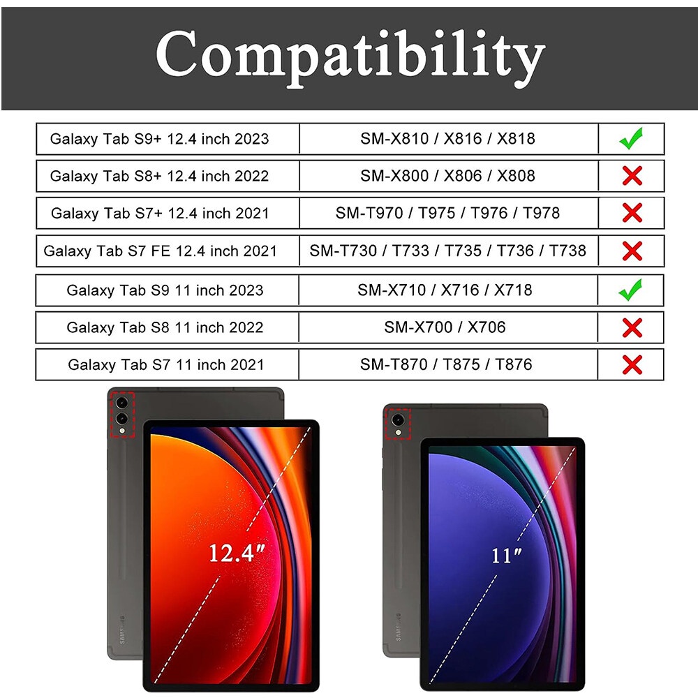 Bao Da Máy Tính Bảng Nắp Lật Tự Động Bật / Tắt samsung tab s9 plus 12.4 inch 2023 galaxy tab s9 fe plus 2023 tab s9 11 2023