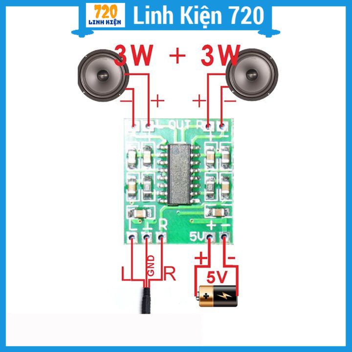 Module mạch khuếch đại âm thanh 2X3W 5V