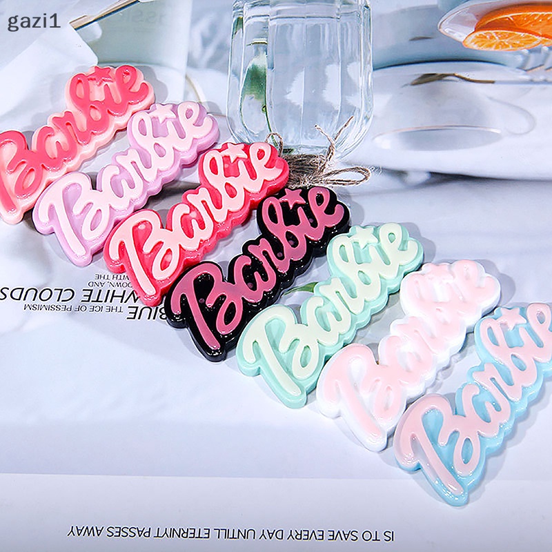 Barbie letter phụ kiện hộp đựng điện thoại trâm cài giày chất liệu trang trí thủ công đồ chơi quà tặng diy tủ lạnh sticker resin boutique