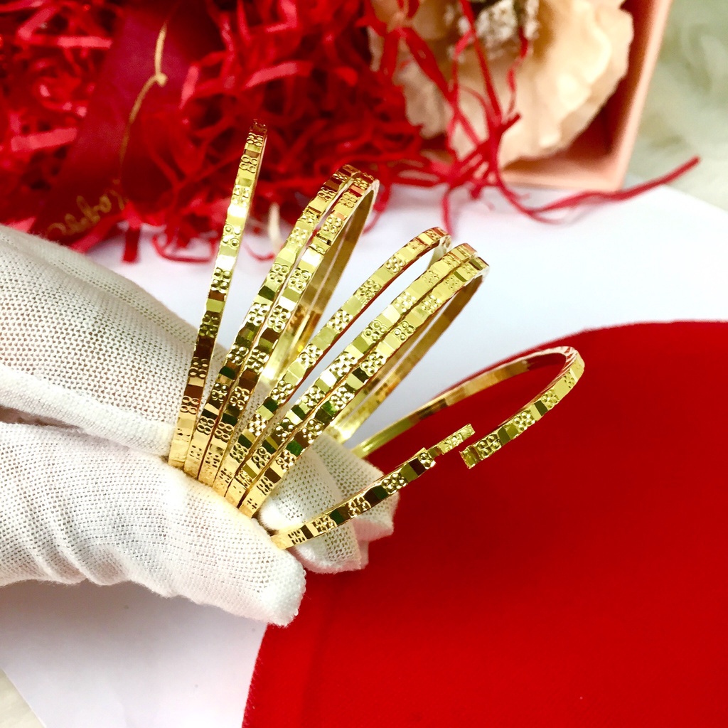 Vòng Tay Ximen Nữ Sang Trọng Bản 2li Chạm Kiểu Sáng Lấp lánh L136