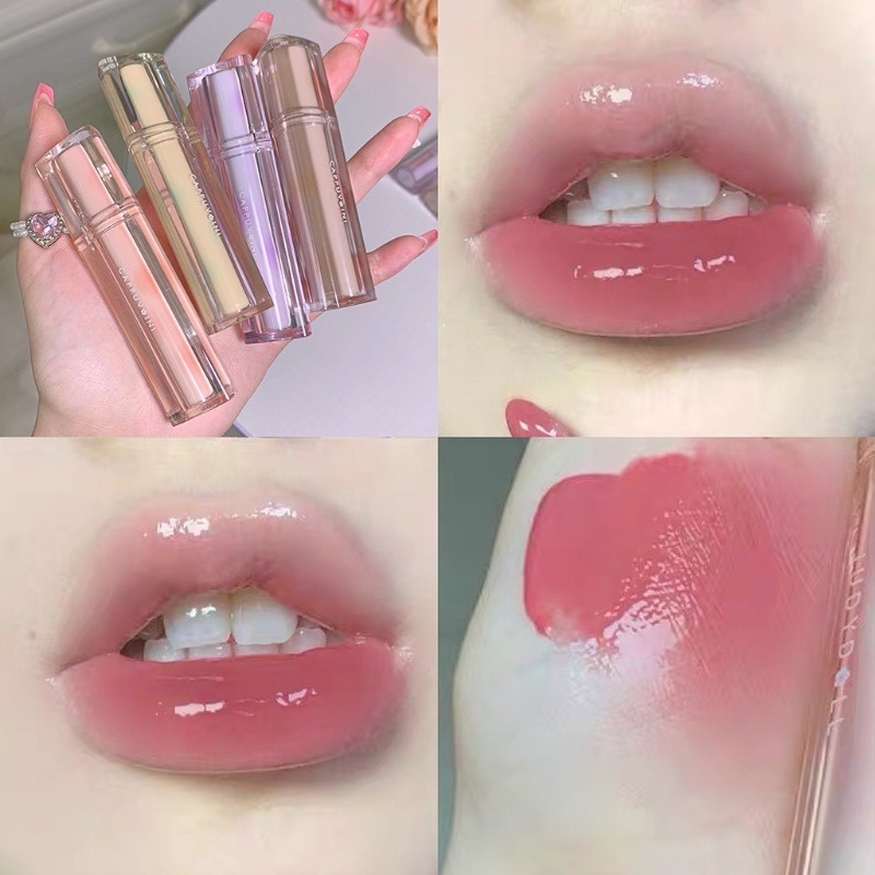 Son môi cappuvini son bóng jelly triangle shape clear tube