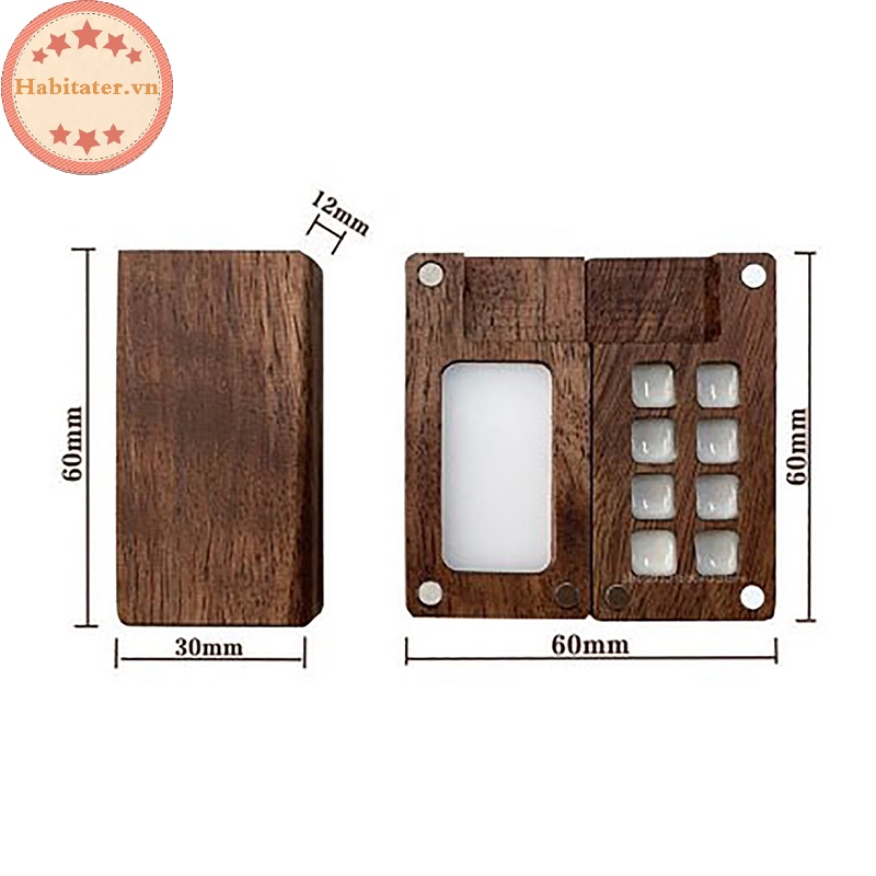 Tater du lịch xách tay làm bằng tay màu nước bảng màu sơn dầu hộp khay hộp rỗng hộp sơn óc chó nhỏ màu đen vn