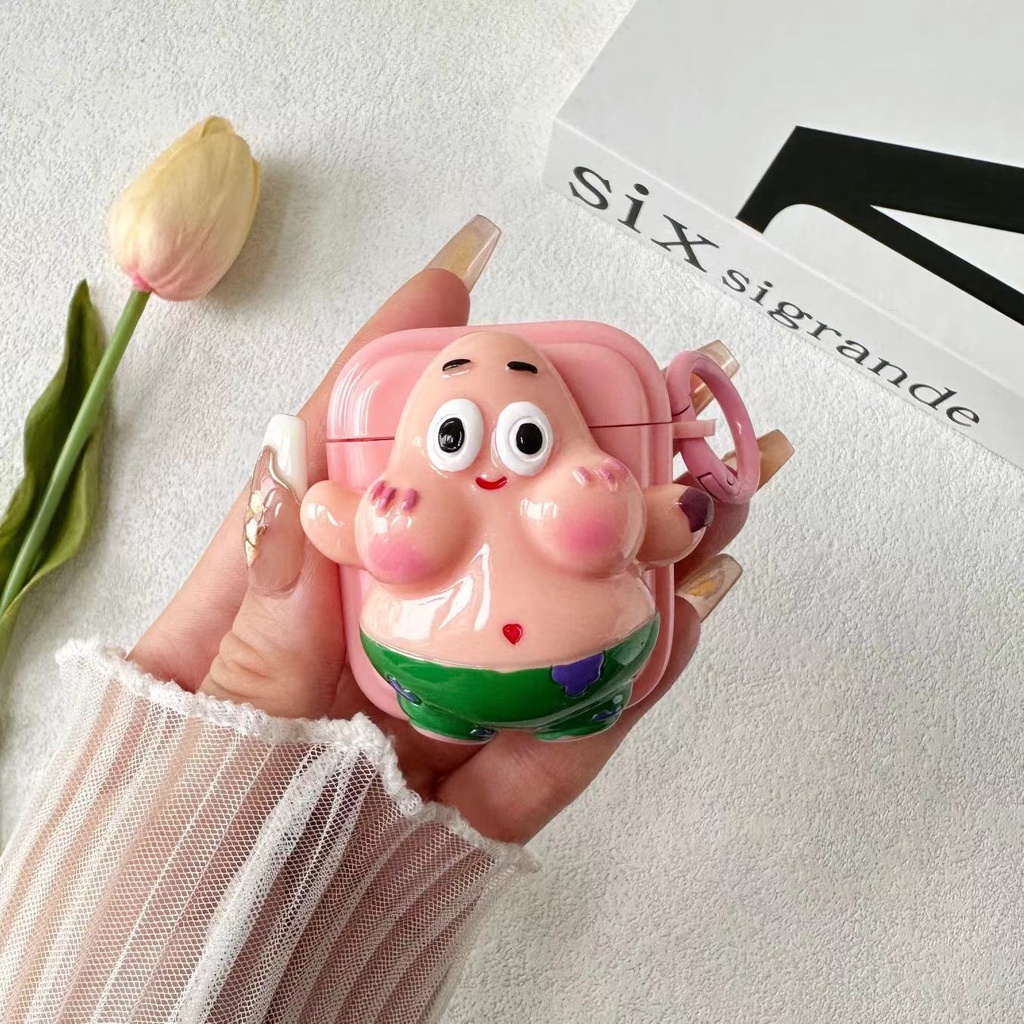 3d dễ thương kích thước lớn phim hoạt hình spongebob màu rắn bóng mềm mại tai nghe bluetooth bao đựng cho airpods 1 2 3 pro pro2 airpods3 protector