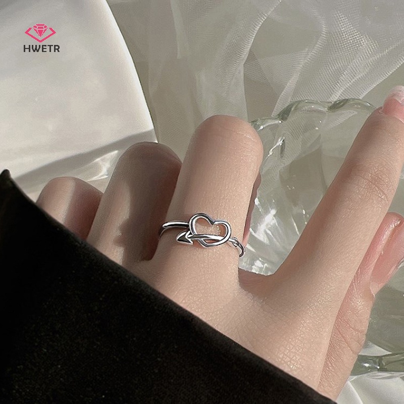 Nhẫn HWETR bạc kiểu mũi tên lãng mạn thời trang dành cho nữ