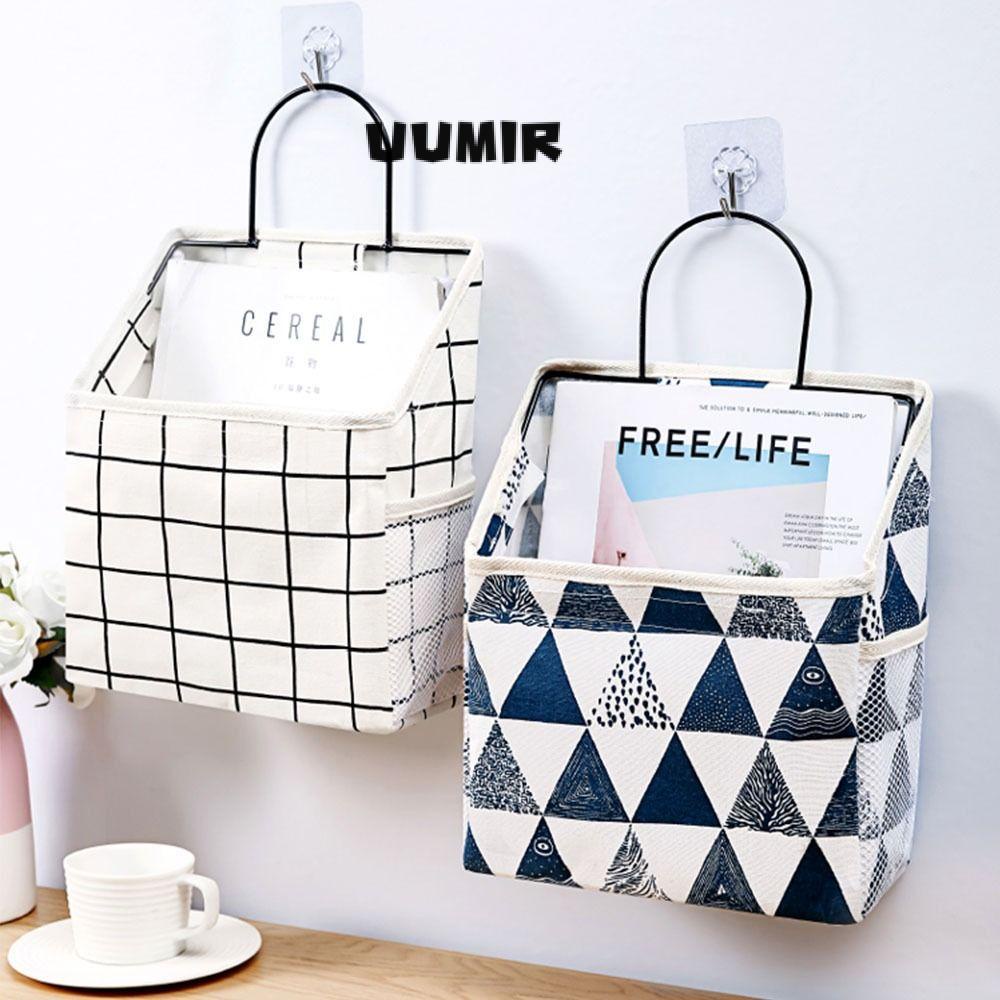 Túi treo đựng đồ UUMIR bằng vải lanh không thấm nước có móc sức chứa lớn dùng treo đầu giường