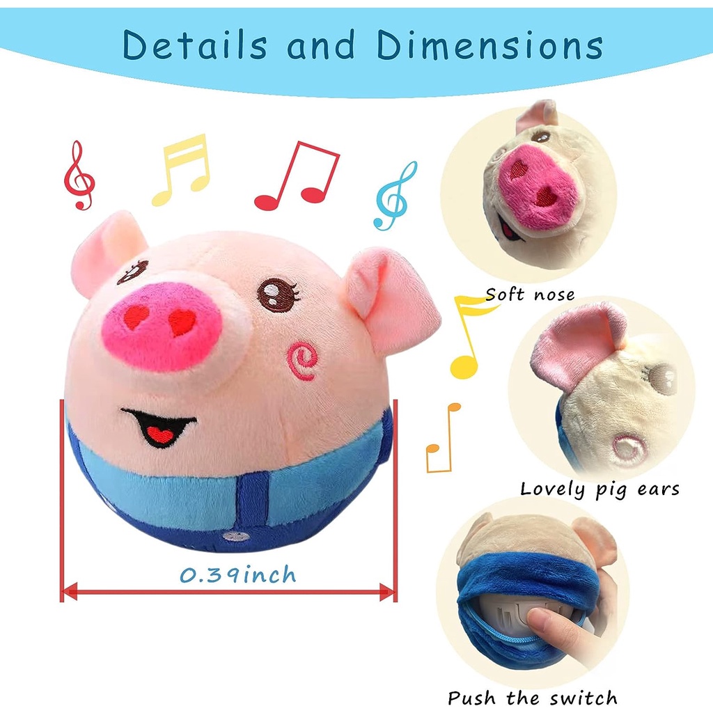 Talking baby pig toys khiêu vũ và hát búp bê lợn sang trọng thích hợp cho các bài hát nhạc trẻ mới biết đi, đồ chơi nhồi bông nảy điện có thể sạc lại usb