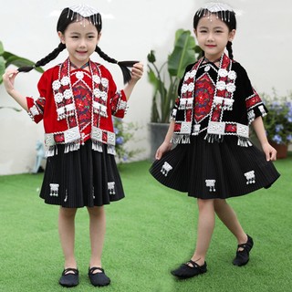 Trẻ em miaojiang cô gái váy quý châu thiểu số trang phục dân tộc mẫu giáo váy công chúa