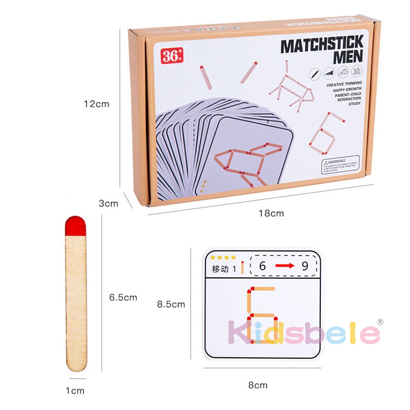 Trò chơi tương tác montessori bảng xếp hình que diêm cho bé trai bé gái tự làm toán học hình học giáo dục đồ chơi gỗ cho trẻ em trẻ em