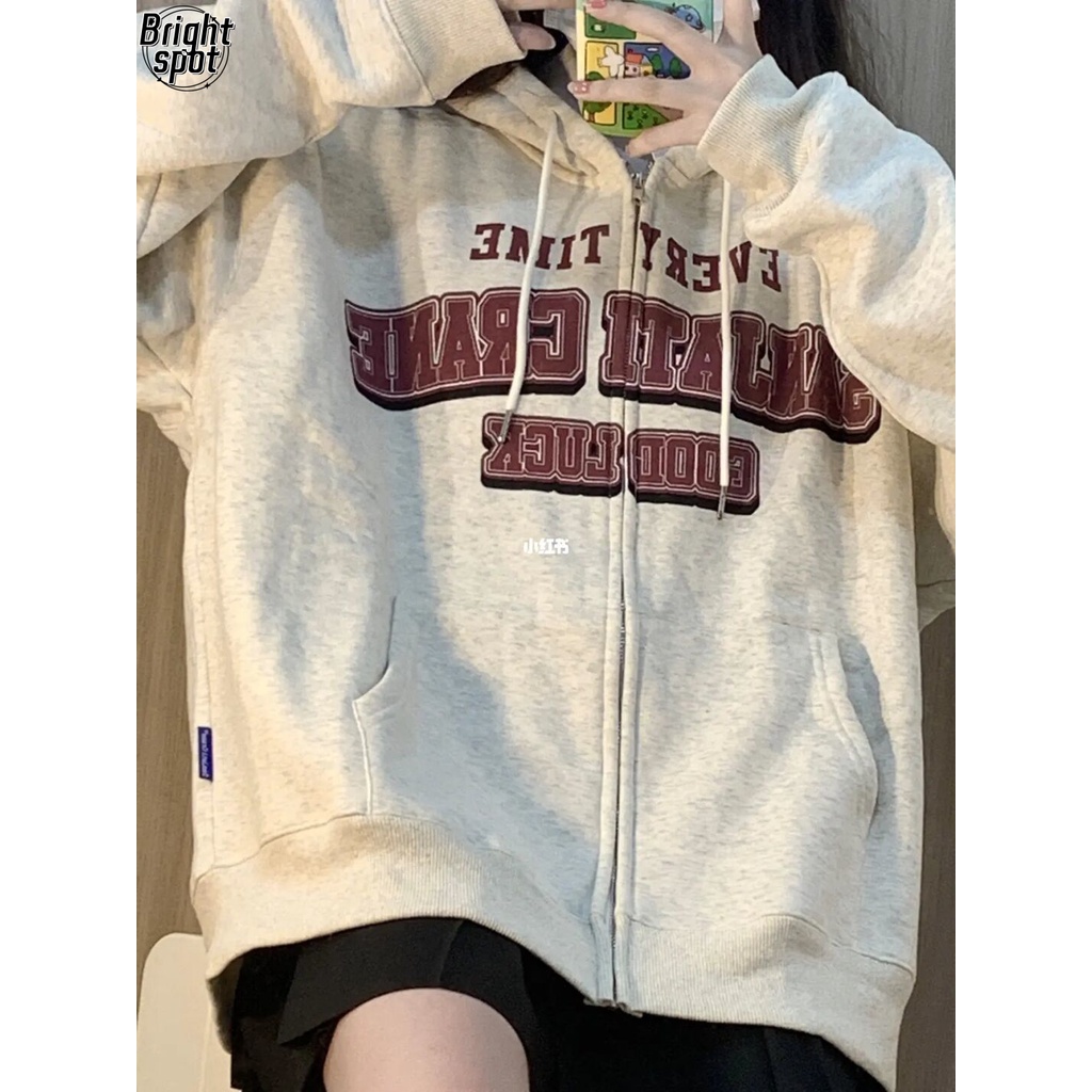 YUYAMAN Áo Khoác áo hoodie zip áo khoácnữ Chất lượng thời trang thoải mái A28J11X