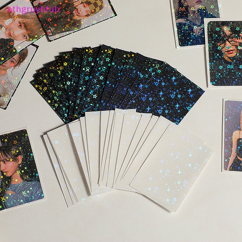 Sthb 50 cái / gói thẻ ảnh ngôi sao lấp lánh hộp đựng bảo vệ túi đựng màu kpop idol card photocard sleeves vn