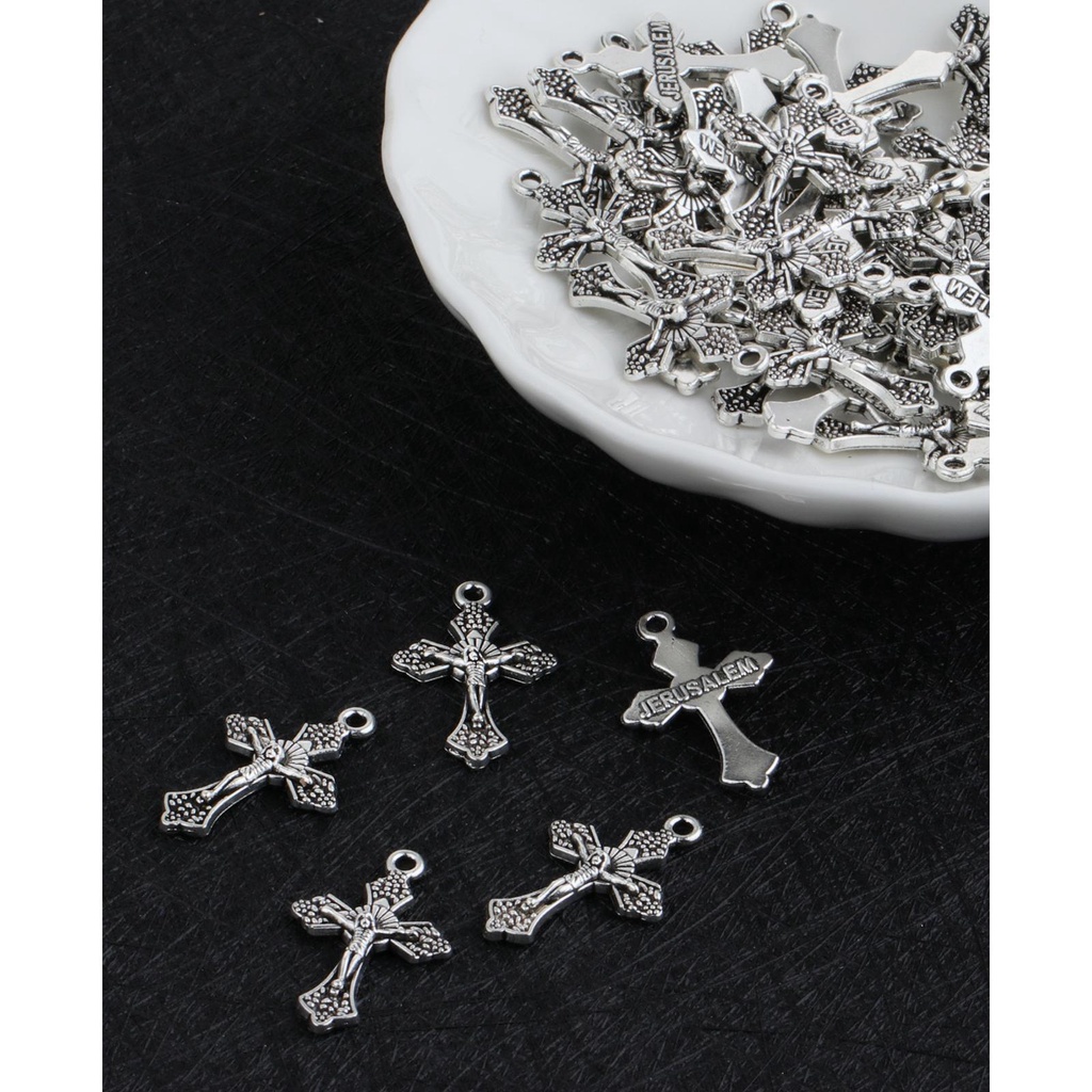 10 cái / lốc mini tôn giáo nhỏ jerusalem cross crucifixion charms diy bracelet vòng cổ bộ phận trang sức làm phụ kiện