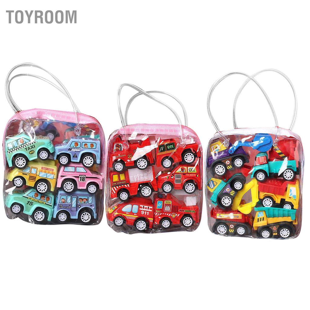 Có thể bán buôn Bộ 6 Kéo Lại Đồ Chơi Ô Tô Tráng Men Chống Sốc Cho Trẻ Em ToyRoom Hàng giao ngay