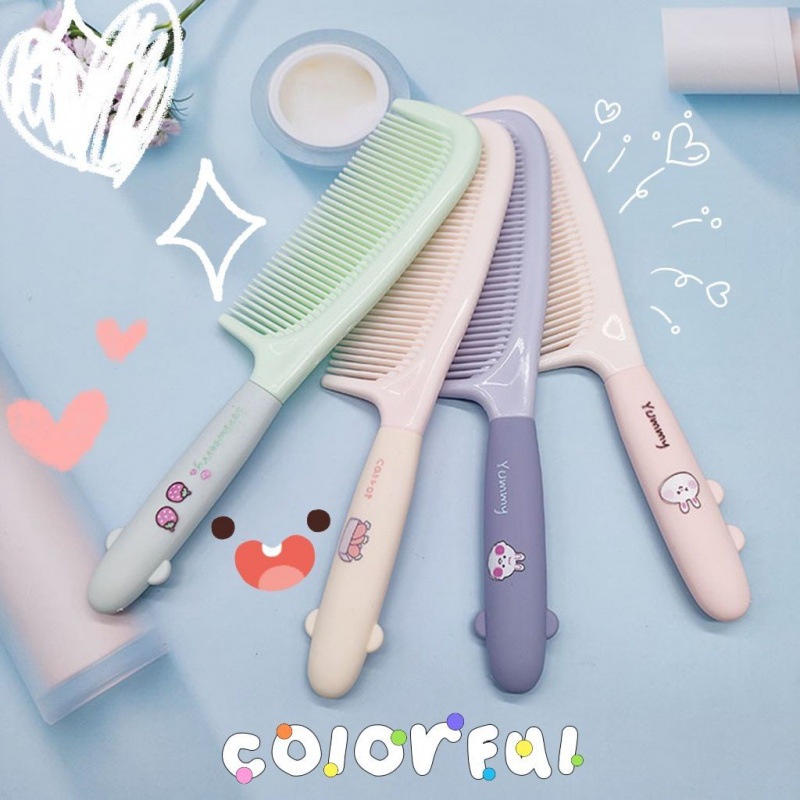 Lược chải tóc cầm tay trơn yummy nhiều màu pastel ngọt ngào cao cấp LUOC08