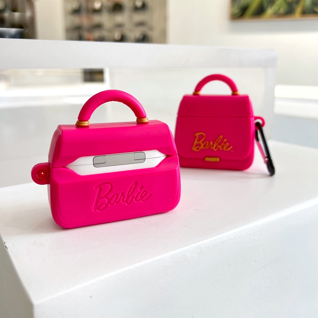 Phim hoạt hình 3d barbie vỏ silicon mềm tương thích cho airpods pro 1/2/3 pro2 vỏ tai nghe không dây bluetooth sạc ngăn nắp vỏ bảo vệ
