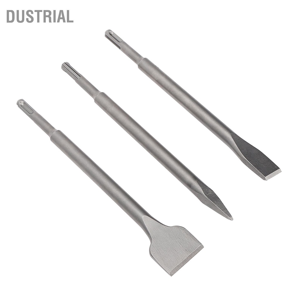 Bộ 3 đục đầu mũi tròn phẳng mở rộng thép hợp kim cho bê tông đá gạch ngói Dustrial I.
