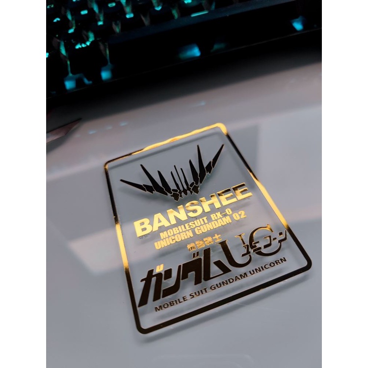 Hot gundam unicorn nhãn dán kim loại tang lễ phoenix sticker pg platform chassis taipan triển lãm điện thoại di động nhãn dán kim loại
