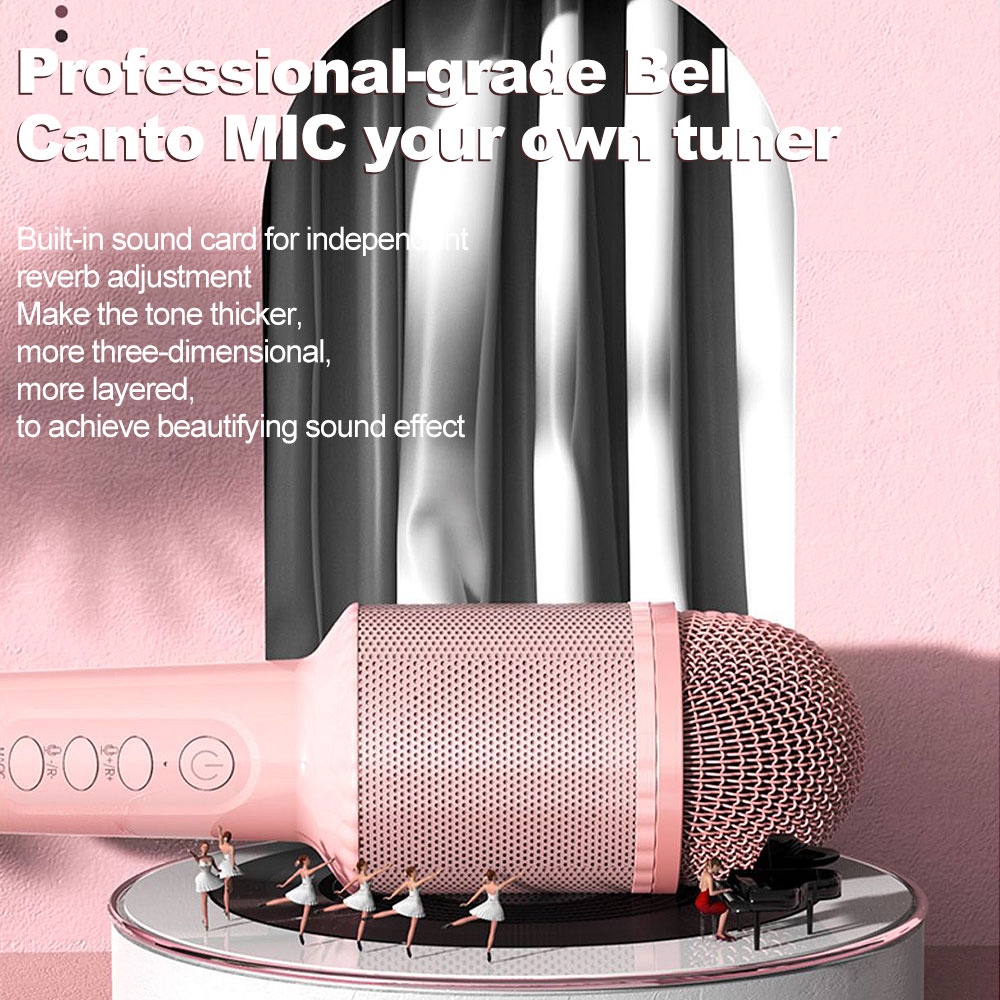 VIRWIR Karaoke Micro bluetooth Không Dây Cầm Tay Khoảng Cách 10m Cho Trẻ Em