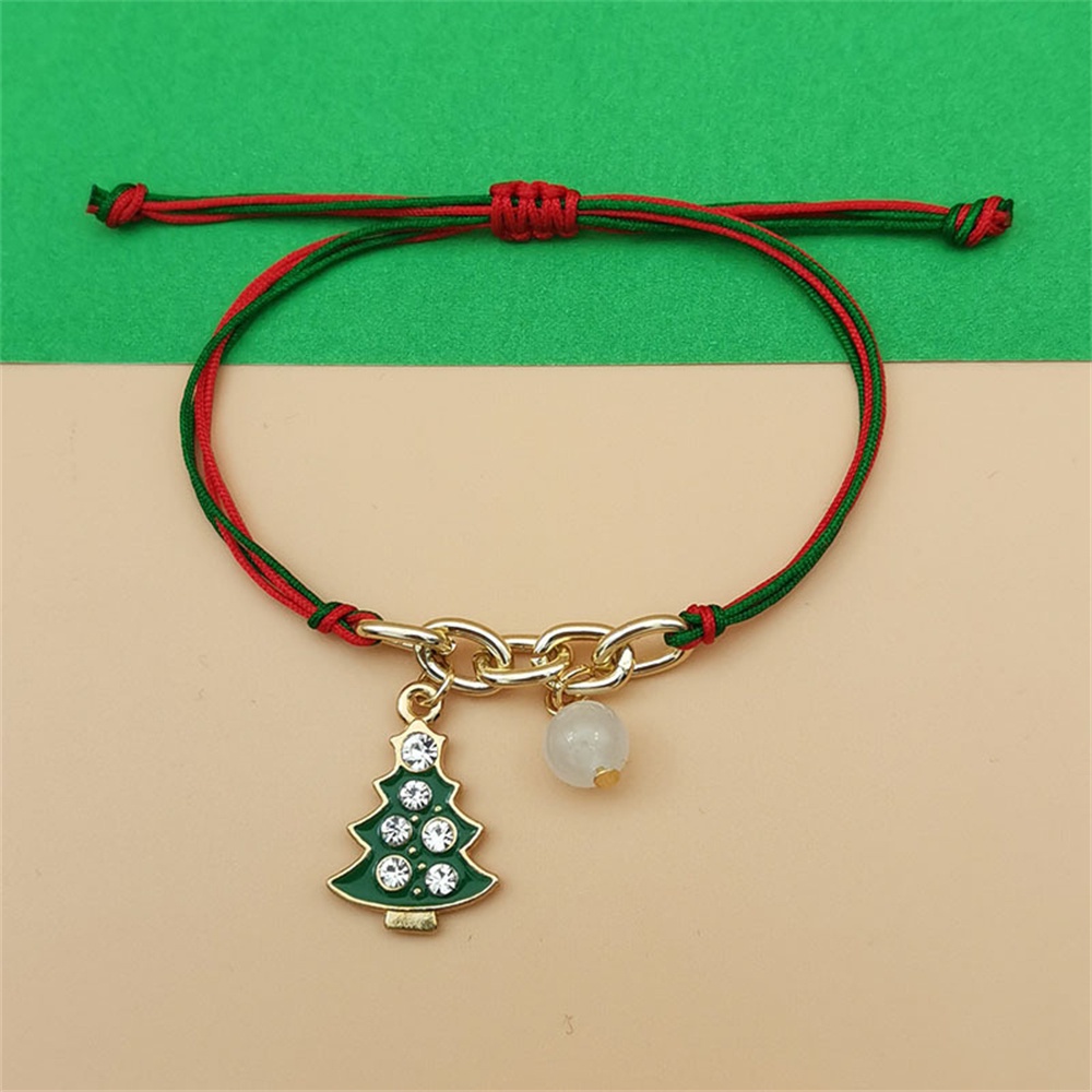 Món quà giáng sinh vòng tay quyến rũ ông già noel chuông người tuyết elk bông tuyết chuỗi mặt dây chuyền vòng tay cho phụ nữ món quà thời trang năm mới