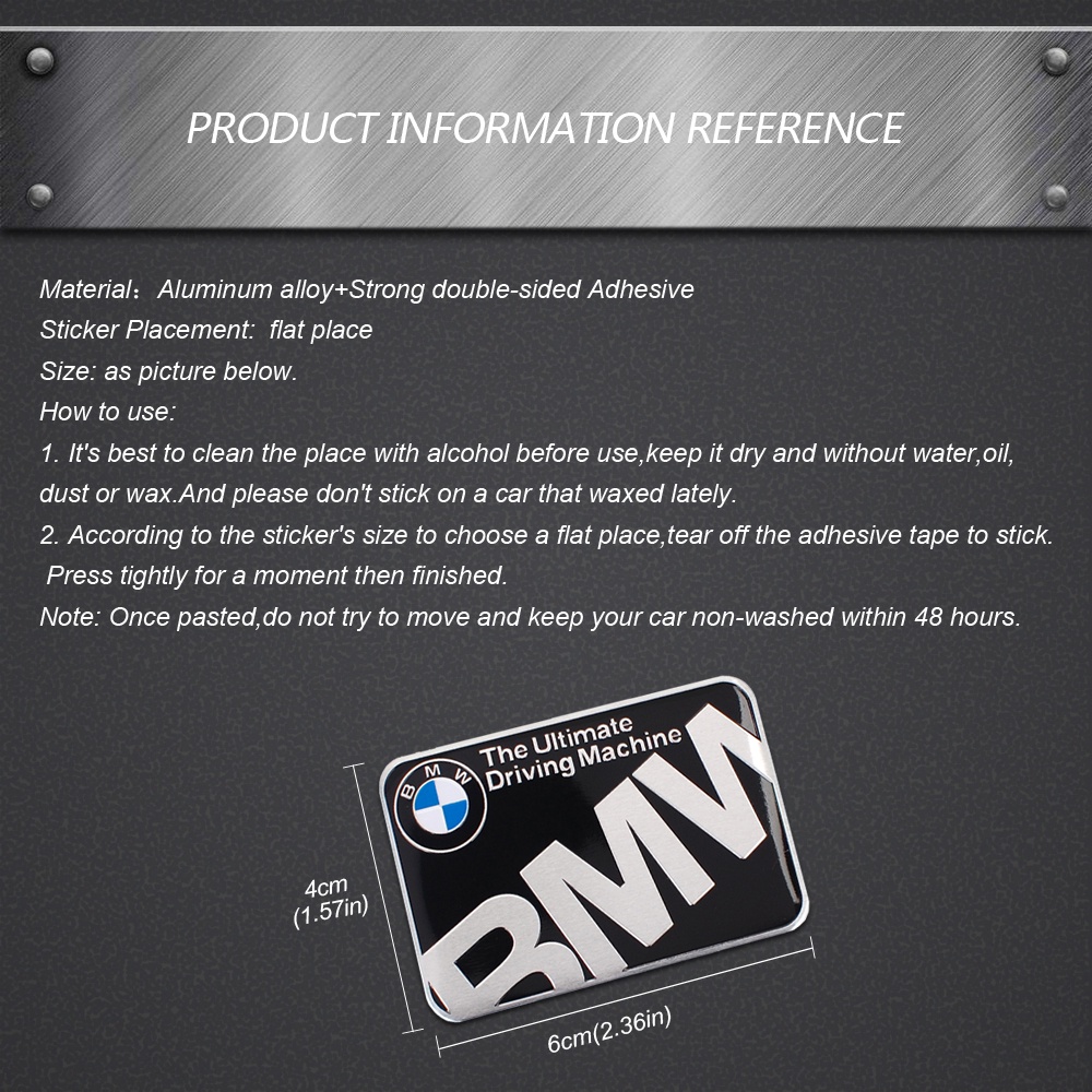Decal Hợp Kim Nhôm Trang Trí Xe Hơi BMW M Power Logo X1 X3 X5 X6 F10 F01 F11 F20 F30 E34 E36 E87 E39 E60 E46 E91