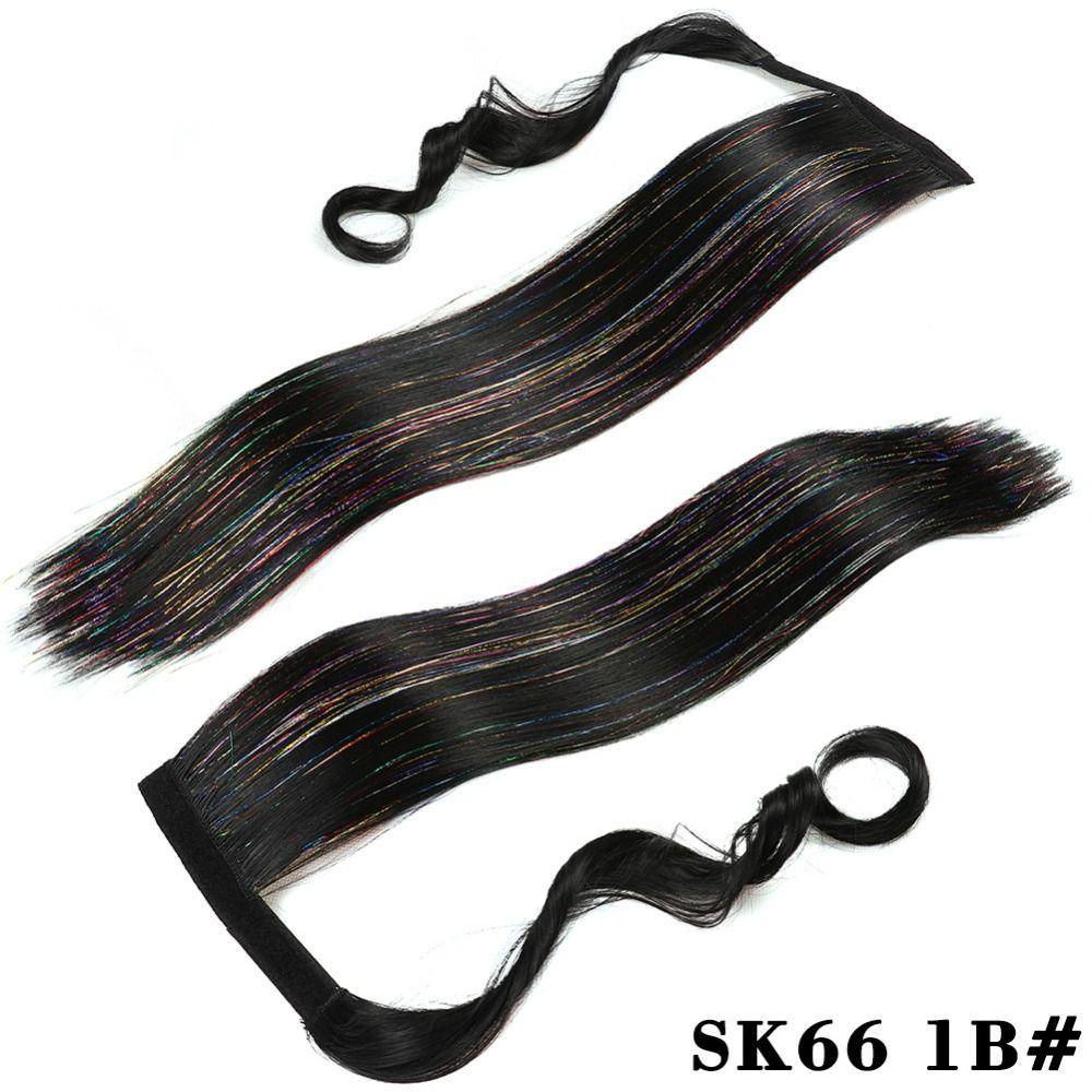 Tóc Giả Thẳng Dài Màu Đen Nâu Tự Nhiên Bằng Sợi Tổng Hợp Chịu Nhiệt Cho Nữ