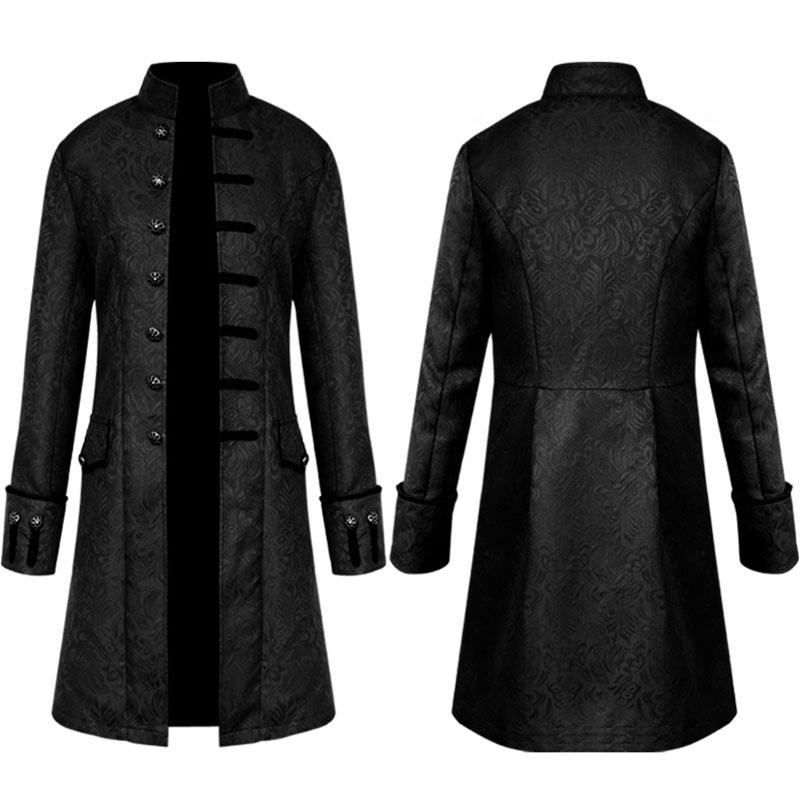 Nam Frock Steampunk Retro Đồng Phục Đuôi Áo Khoác Gothic Áo Khoác Vintage Áo Khoác
