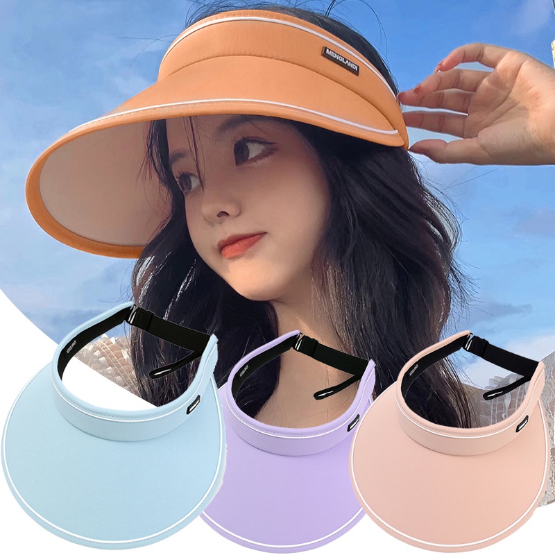 Mũ Chống Nắng Vành Rộng Mềm Mại Thiết Kế Hở Chóp Có Thể Điều Chỉnh Kích Thước