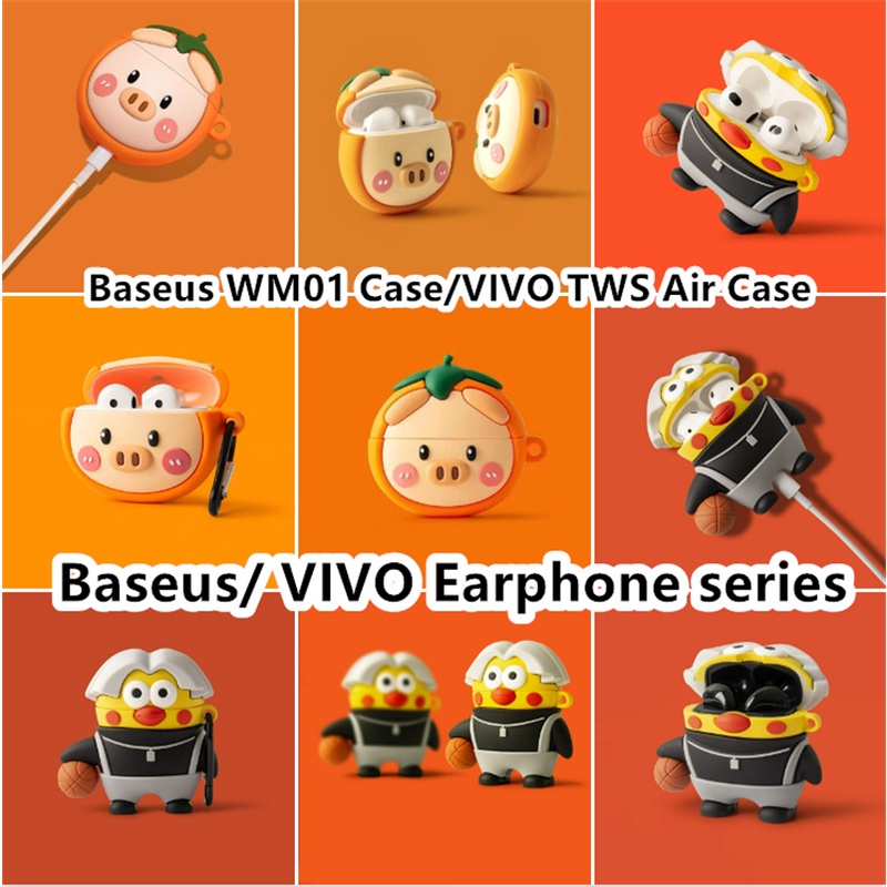 Vỏ Bảo Vệ Hộp Sạc Tai Nghe Baseus WM01 / VIVO TWS Air Hình Gà Hoạt Hình Dễ Thương