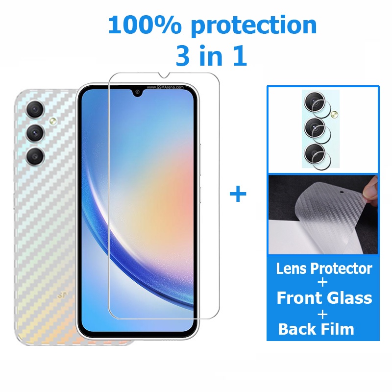 Kính Cường Lực 3 Trong 1 Bảo Vệ Camera Cho Samsung Galaxy A34 5G S23 S22 S21 FE A14 A13 A54 A34 A71 A51 A53 5G