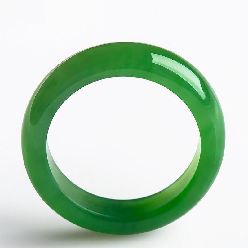 Nhẫn Ngọc Bích Tự Nhiên Màu Xanh Lá Ngọc Bích Cho Cặp Đôi Phong Cách Xinjiang hetian spinach gre23.04.03