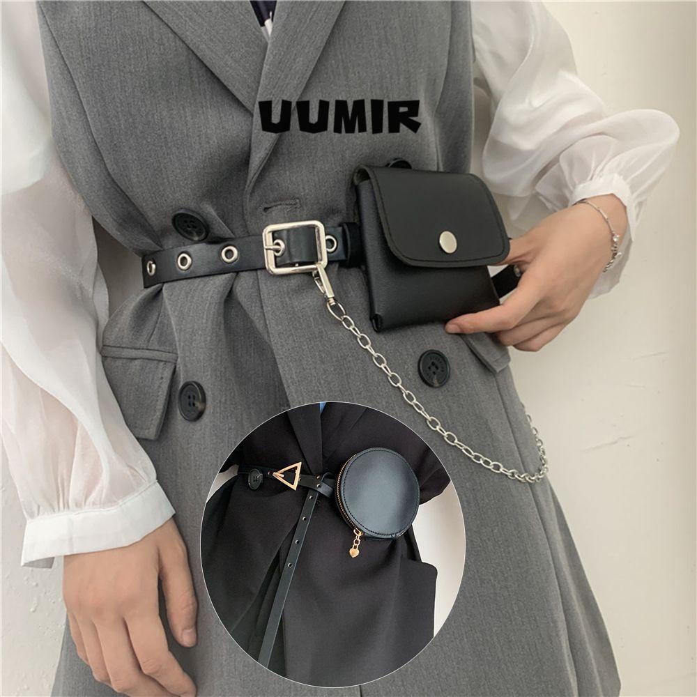 UUMIR Túi đeo ngang eo da PU mỏng đựng điện thoại tiền xu điều chỉnh được thời trang đơn giản cho nữ