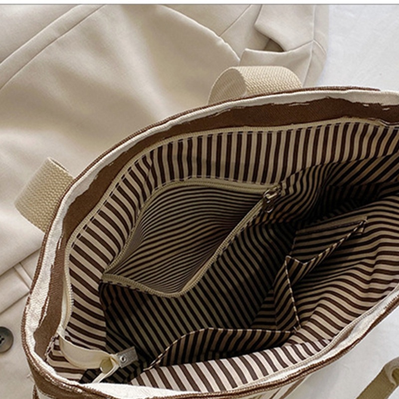 Túi Xách Vải Kẻ Sọc Phong Cách Hàn Quốc Cho Nữ