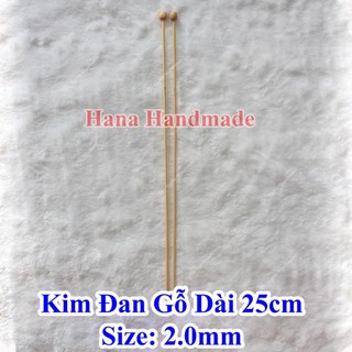 Kim đan len gỗ 25cm thẳng 18k/cặp
