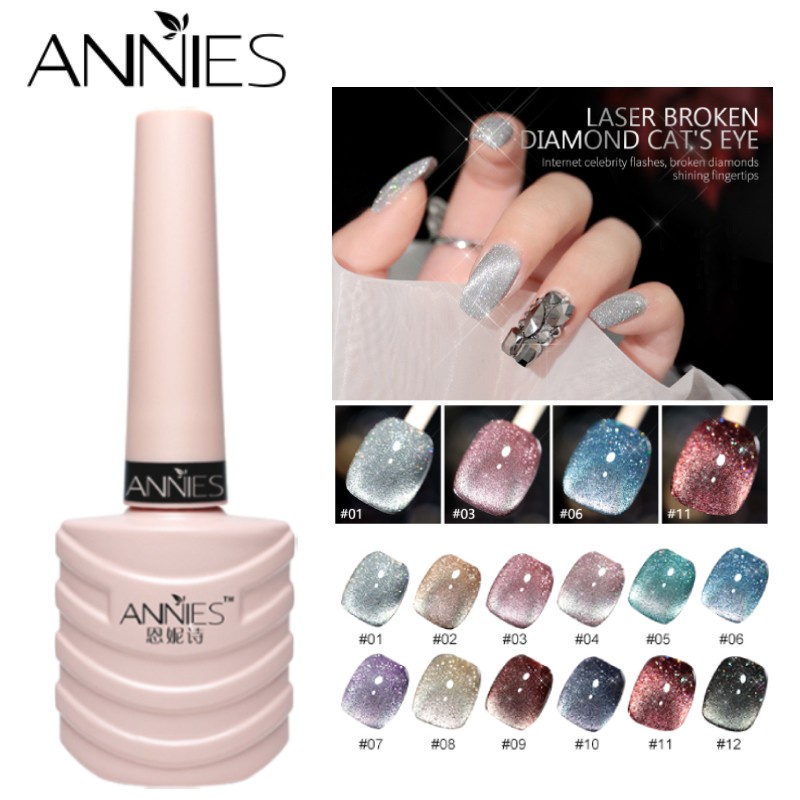 Gel sơn móng tay ANNIES tạo kiểu mắt mèo ánh nhũ lấp lánh thời trang 2022 mới