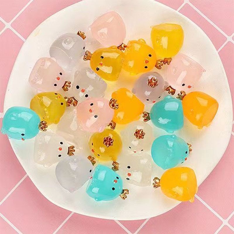 Set 10 Mô Hình Gà Con Mini Phát Sáng