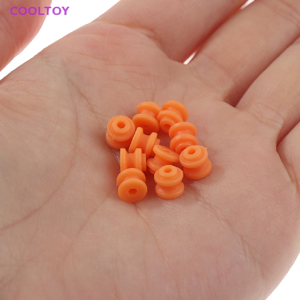 Cooltoy Set 10 Ròng Rọc Bánh Răng Ròng Rọc Mô Hình Đồ Chơi DC 2mm Màu Cam