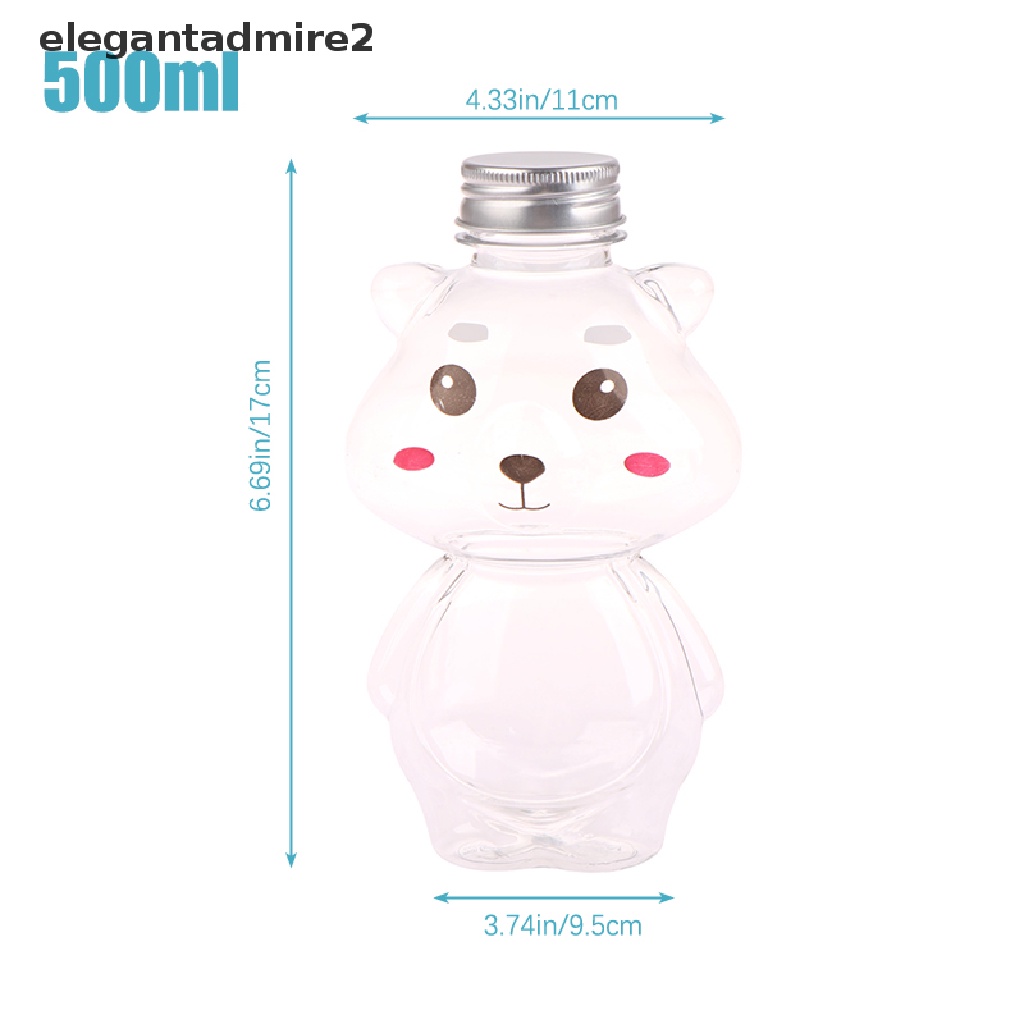 1 Bình Nước Ép 500ml Bằng Nhựa Dày Trong Suốt In Hình Gấu Violent Dễ Thương