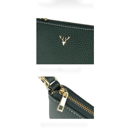 Ví Da Bò Thật Siêu Mỏng Có Khóa Kéo Thời Trang Cho Nữ