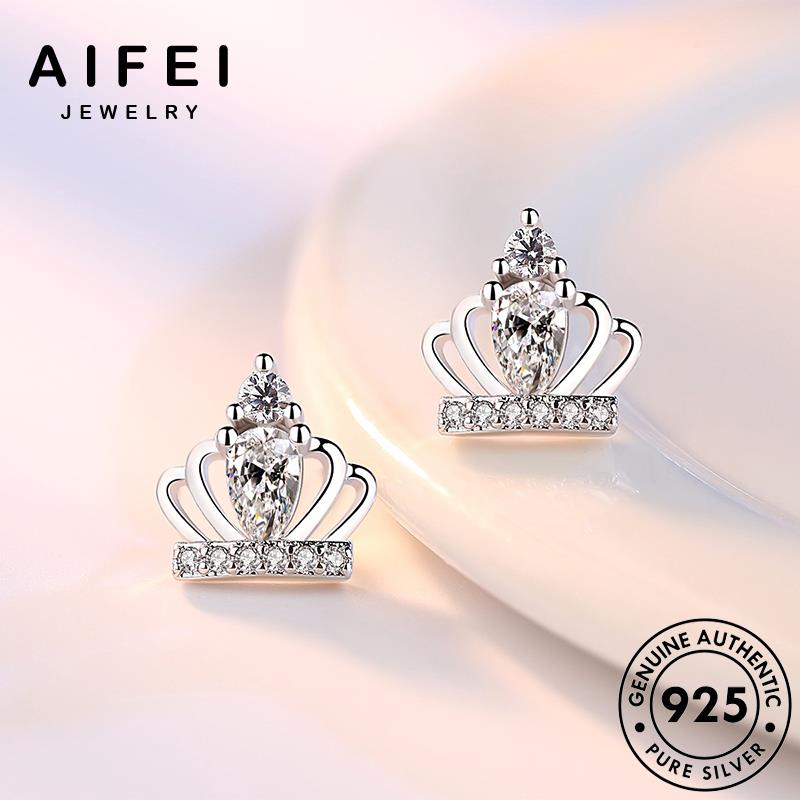 AIFEI JEWELRY khuyên thời tua quốc moissanite khí bạc thật tai sức chất xỏ trang bông vành vương phụ tròn 925 hàn kiện nữ Thời kim cương miện nguyên bản E79