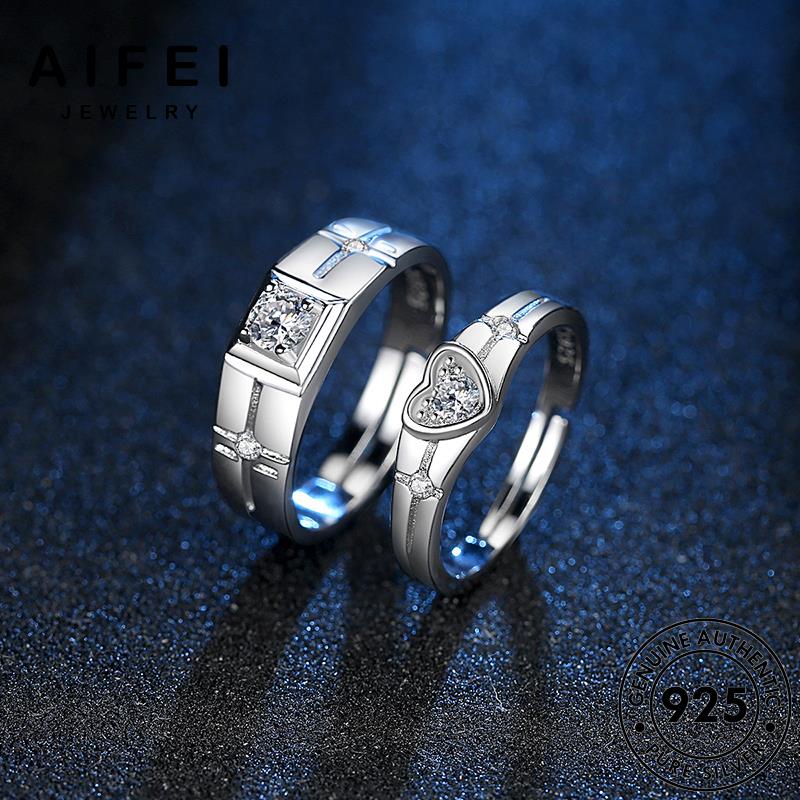 AIFEI JEWELRY 925 kim sức yêu nguyên cương thời hàn bạc kiện nhẫn cặp thật phụ tình moissanite quốc cá bản trang tính đôi R72