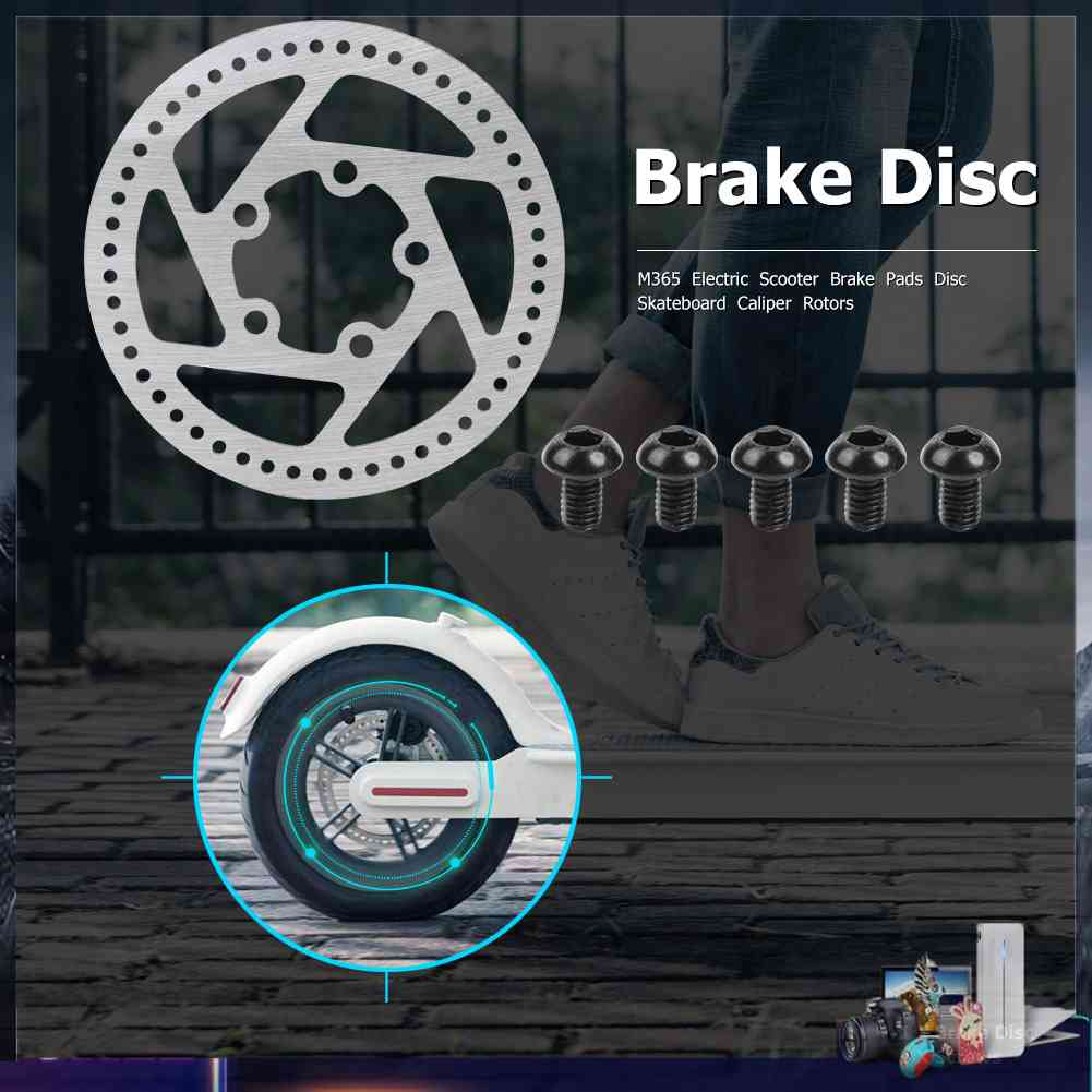 Đĩa Phanh 120mm M365 PRO Bằng Thép Bạc Kèm 5 Ốc Vít Cho Xe Điện