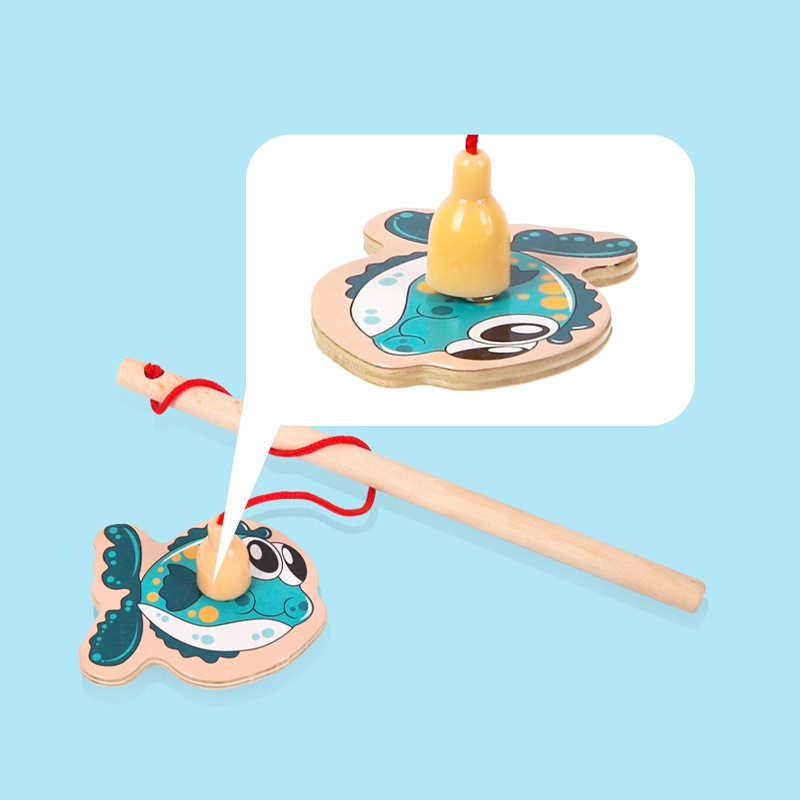 Set 15 / 30 Đồ Chơi Câu Cá Bằng Gỗ Hoạt Hình Cho Trẻ Em