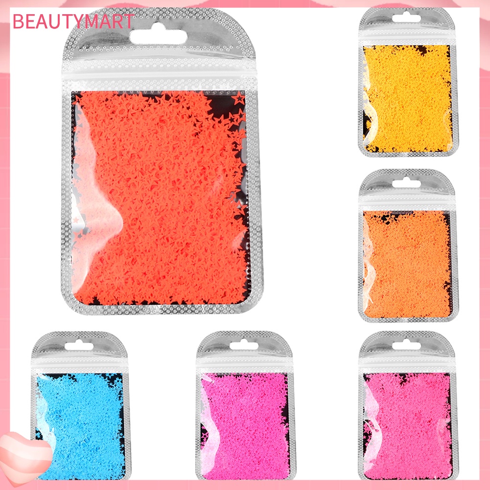 Hộp Sequin Hình Ngôi Sao Màu Sắc Dạ Quang Dùng Để Trang Trí Móng