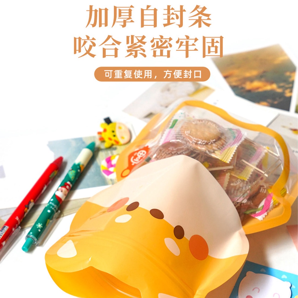 Túi Đựng Kẹo Bánh Quy Có Khóa Kéo Họa Tiết Hoạt Hình Dễ Thương sh061