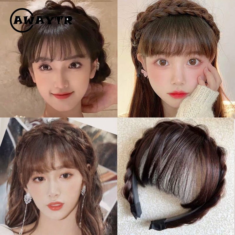 Băng Đô Tóc Giả Kiểu Tóc Bện Hình Xương Cá Thời Trang Dành Cho Nữ